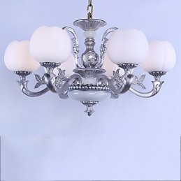 Lampadario moderno contemporaneo in metallo e vetro bianco