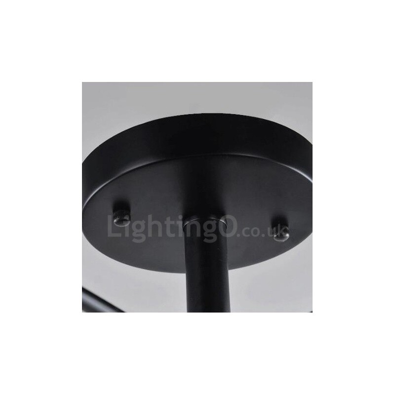 Lampadario mediterraneo 4 luci con paralume in vetro 51x33 cm E27