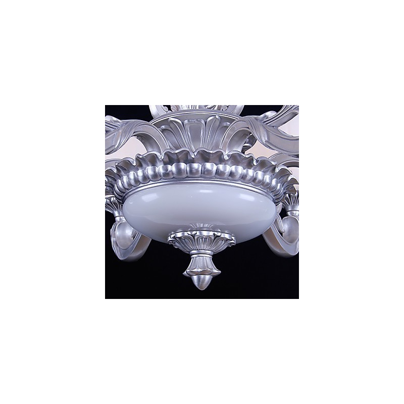 Lampadario moderno contemporaneo in metallo e vetro bianco