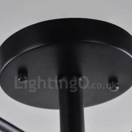 Lampadario mediterraneo a 7 luci con paralume in vetro 65x34 cm