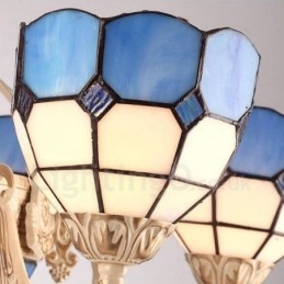 Lampadario mediterraneo in metallo e vetro a 3 luci con LED integrato