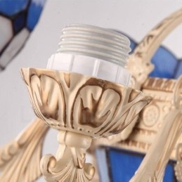 Lampadario mediterraneo in metallo e vetro a 9 luci con LED integrato