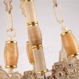Lampadario mediterraneo 11 luci con paralume in vetro e struttura in metallo, LED integrato