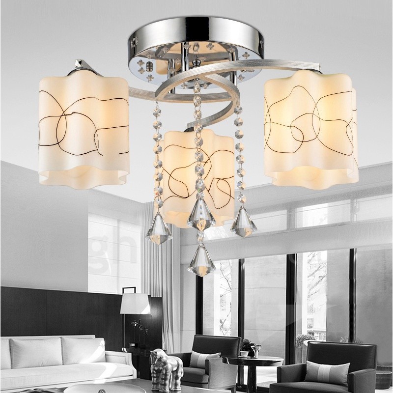 Lampadario moderno contemporaneo a 3 luci 48 x 30 cm