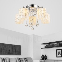 Lampadario moderno contemporaneo 5 luci LED integrato 58 x 30 cm