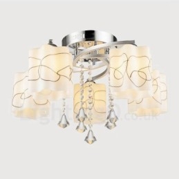 Lampadario moderno contemporaneo 5 luci LED integrato 58 x 30 cm
