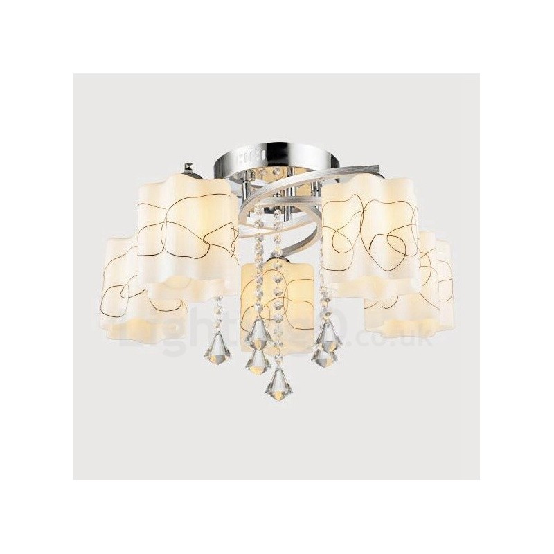 Lampadario moderno contemporaneo 5 luci LED integrato 58 x 30 cm