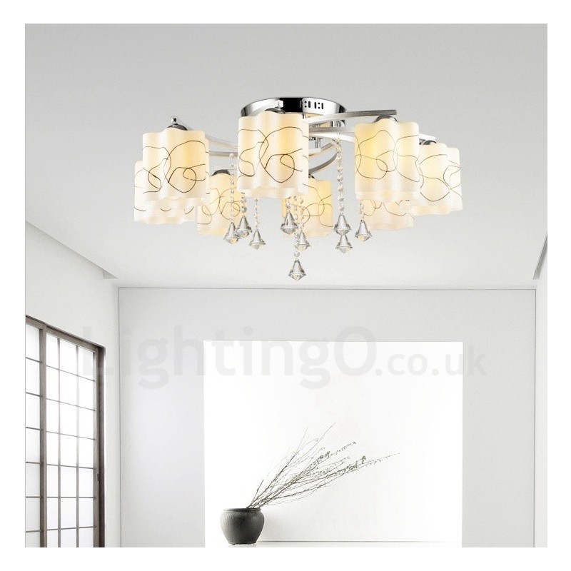 Lampadario moderno contemporaneo a 8 luci LED integrato 83x30 cm