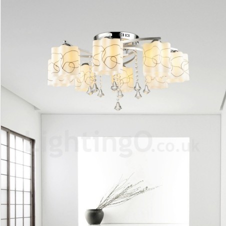 Lampadario moderno contemporaneo a 8 luci LED integrato 83x30 cm