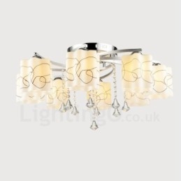 Lampadario moderno contemporaneo a 8 luci LED integrato 83x30 cm