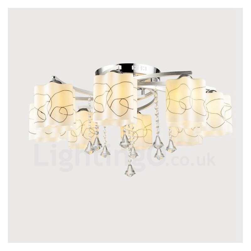 Lampadario moderno contemporaneo a 8 luci LED integrato 83x30 cm