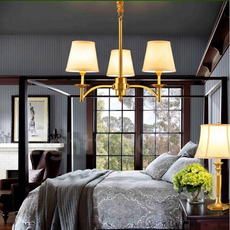 Lampadario rustico Lodge in rame e metallo a 3 luci LED integrato 60x50 cm