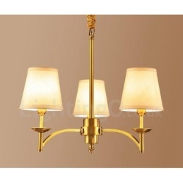Lampadario rustico Lodge in rame e metallo a 3 luci LED integrato 60x50 cm
