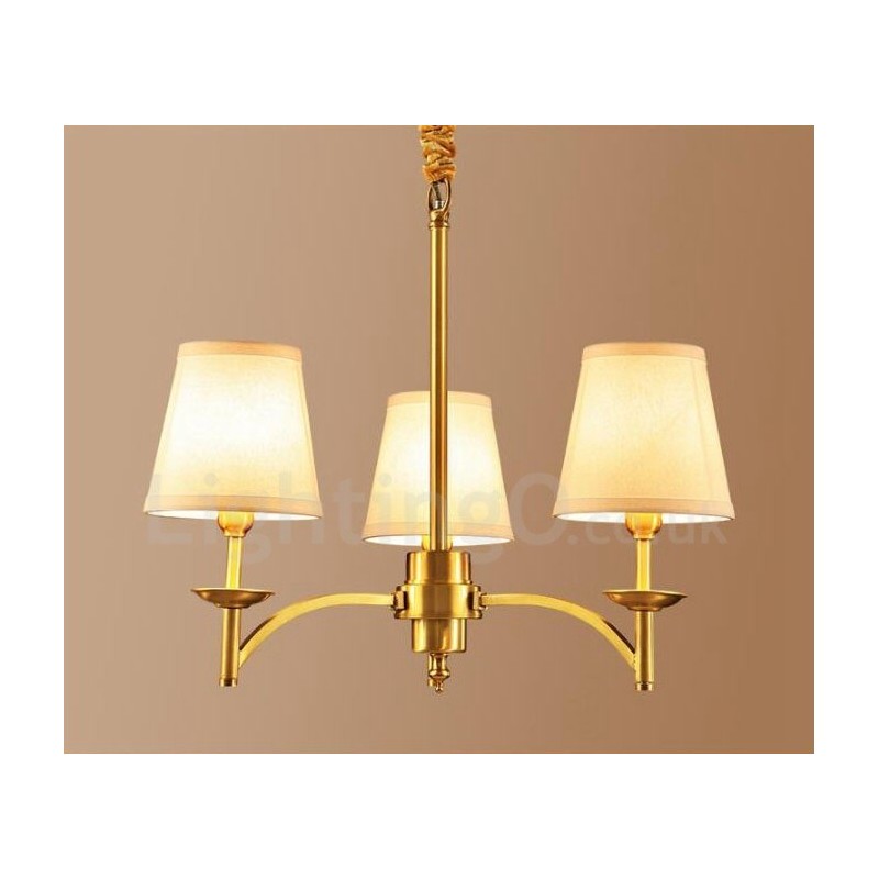 Lampadario rustico Lodge in rame e metallo a 3 luci LED integrato 60x50 cm