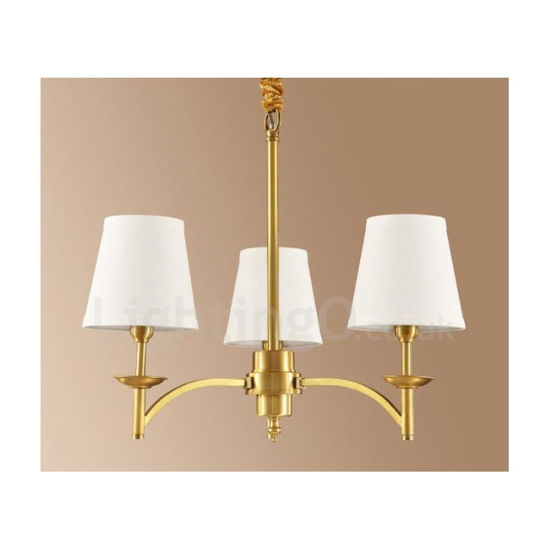 Lampadario rustico Lodge in rame e metallo a 3 luci LED integrato 60x50 cm