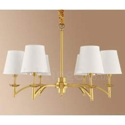 Lampadario rustico Lodge in metallo con LED integrato a 6 luci 72x50 cm