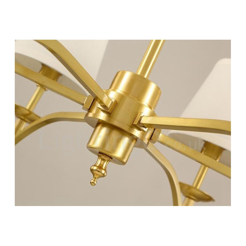 Lampadario rustico Lodge in metallo con LED integrato a 6 luci 72x50 cm