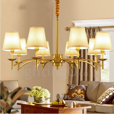 Lampadario rustico Lodge in metallo con LED integrato a 8 luci 88x50 cm