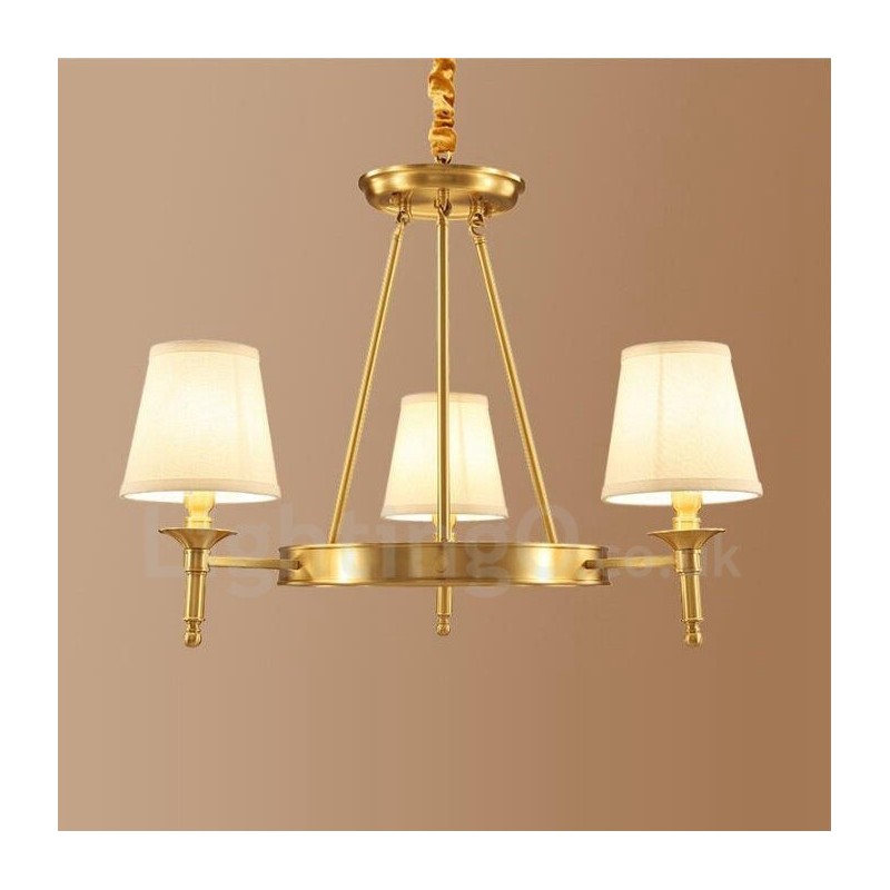 Lampadario rustico Lodge in rame e metallo a 3 luci LED integrato 61x51 cm