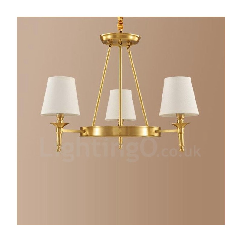 Lampadario rustico Lodge in rame e metallo a 3 luci LED integrato 61x51 cm
