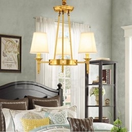 Lampadario rustico Lodge in rame e metallo a 3 luci LED integrato 61x51 cm