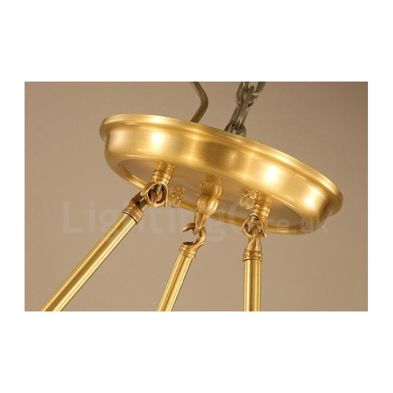 Lampadario rustico Lodge in rame e metallo a 3 luci LED integrato 61x51 cm