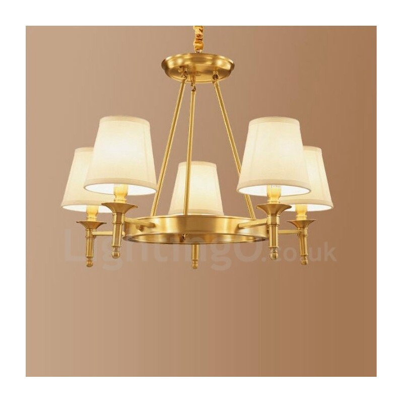 Lampadario rustico Lodge in metallo con LED integrato 5 luci 61x51 cm