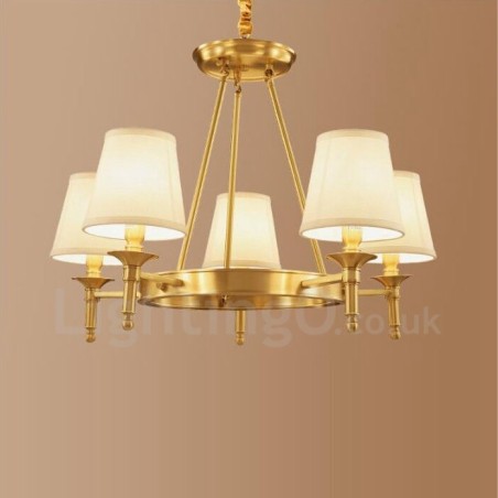 Lampadario rustico Lodge in metallo con LED integrato 5 luci 61x51 cm