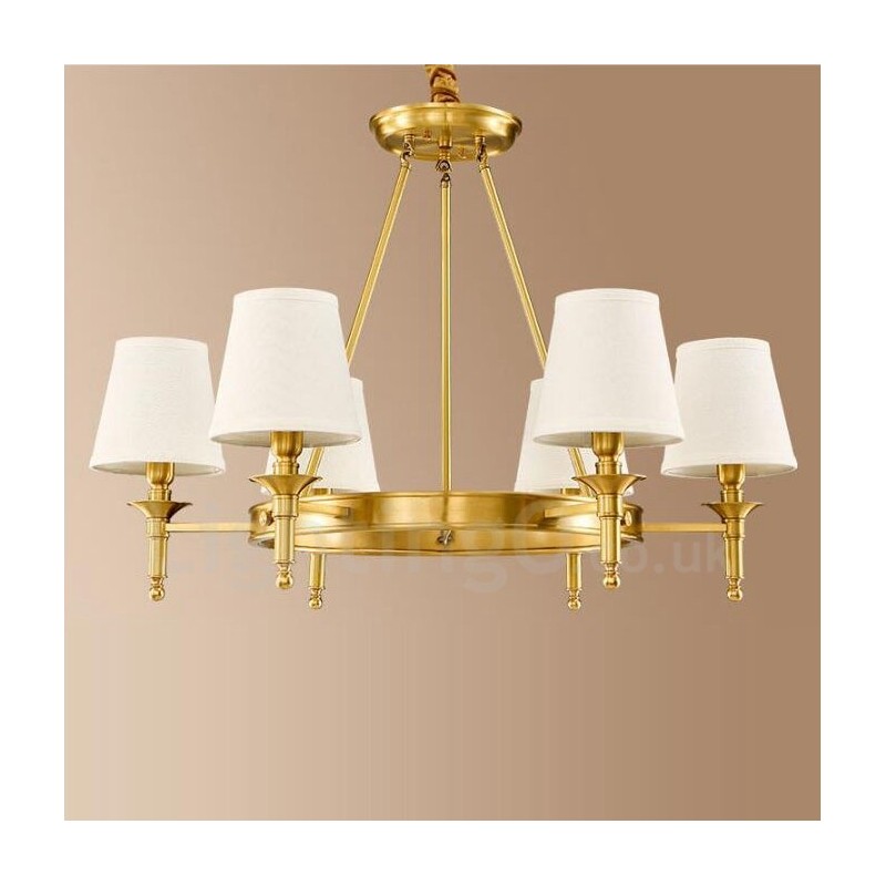 Lampadario rustico Lodge in metallo con LED integrato a 6 luci 86 x 56 cm