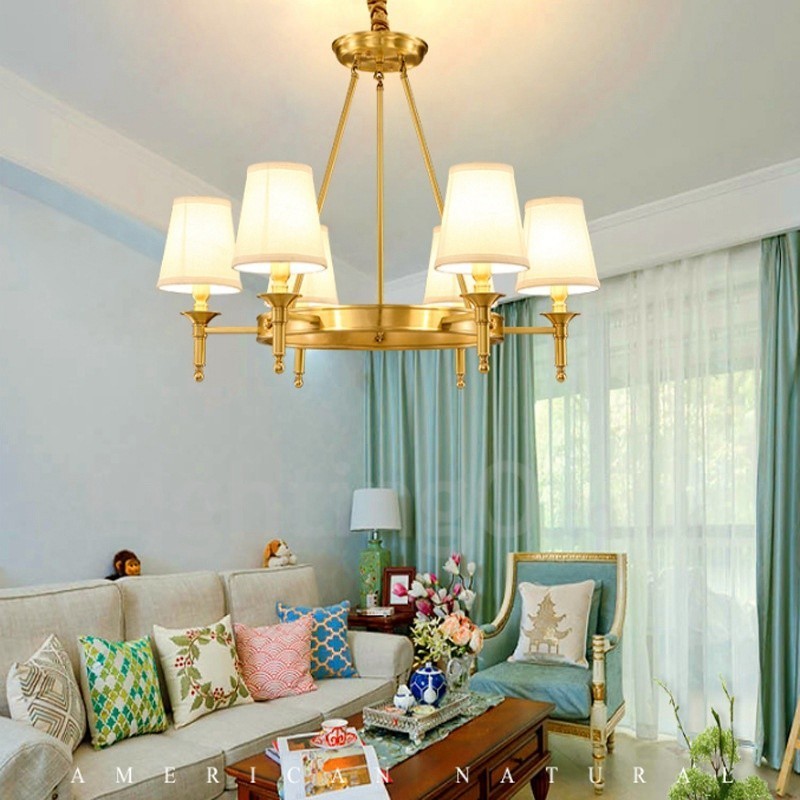 Lampadario rustico Lodge in metallo con LED integrato a 6 luci 86 x 56 cm