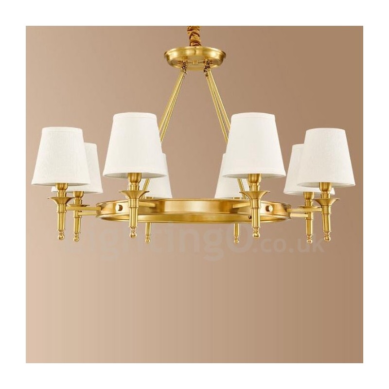 Lampadario rustico Lodge in metallo con LED integrato e 8 luci 85 x 56 cm