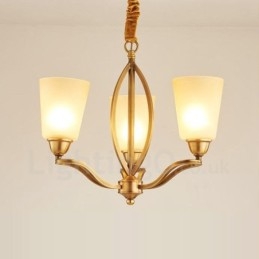 Lampadario rustico Lodge in rame e metallo con LED integrato 3 luci 50 x 42 cm