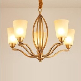 Lampadario rustico Lodge in metallo con LED integrato 5 luci 70 x 52 cm