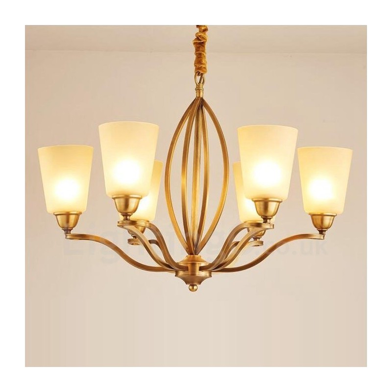 Lampadario Rustico Lodge a 6 luci con LED integrato in metallo 70 x 52 cm