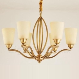 Lampadario Rustico Lodge a 6 luci con LED integrato in metallo 70 x 52 cm