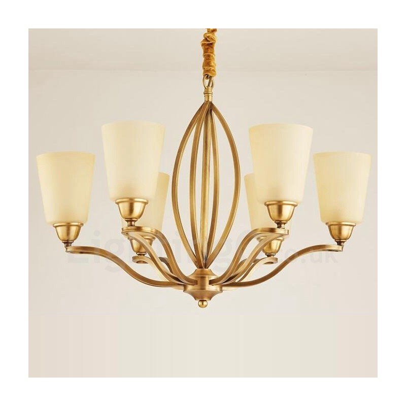 Lampadario Rustico Lodge a 6 luci con LED integrato in metallo 70 x 52 cm