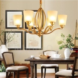 Lampadario Rustico Lodge a 6 luci con LED integrato in metallo 70 x 52 cm