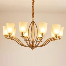 Lampadario LED integrato Rustic Lodge in metallo a 10 luci 96 x 52 cm