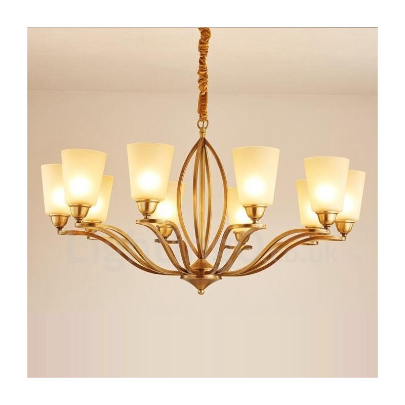 Lampadario LED integrato Rustic Lodge in metallo a 10 luci 96 x 52 cm