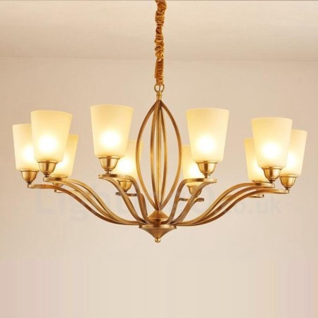 Lampadario LED integrato Rustic Lodge in metallo a 10 luci 96 x 52 cm