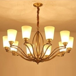 Lampadario LED integrato Rustic Lodge in metallo a 10 luci 96 x 52 cm