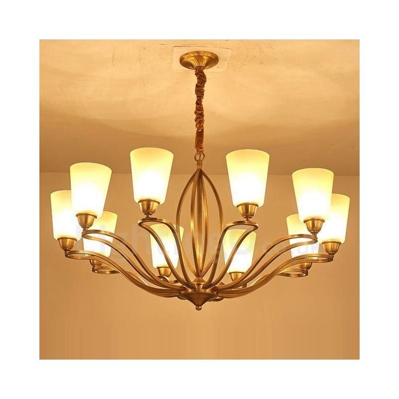 Lampadario LED integrato Rustic Lodge in metallo a 10 luci 96 x 52 cm