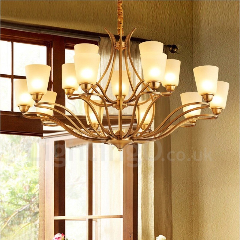 Lampadario Rustico/Lodge in metallo con LED integrato 15 luci 112x72 cm