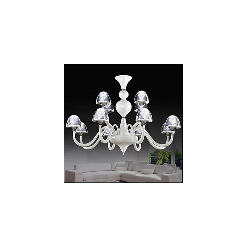 Lampadario moderno minimalista a fungo in cristallo 8+4