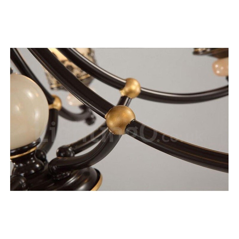 Lampadario classico in metallo con LED integrato 3 luci 62x40 cm