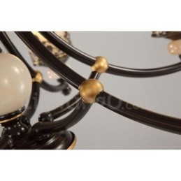 Lampadario classico in metallo con LED integrato 3 luci 62x40 cm