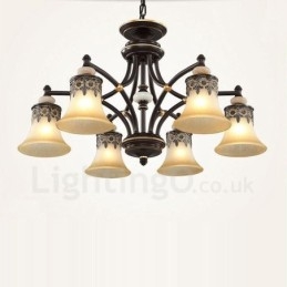 Lampadario classico in metallo con LED integrato a 6 luci 76 x 40 cm
