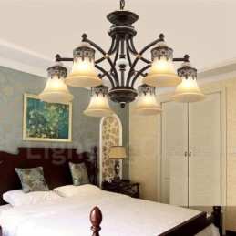 Lampadario classico in metallo con LED integrato a 6 luci 76 x 40 cm
