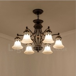 Lampadario classico in metallo con LED integrato a 6 luci 76 x 40 cm