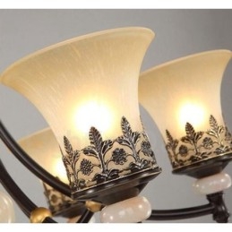 Lampadario classico in metallo con LED integrato a 6 luci 76 x 40 cm